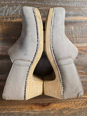 Dansko Mavis Milled Leather Studded Clogs in Taupe Women's EU Size 38 (US 7.5-8)